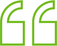 Green quotation marks on black background.